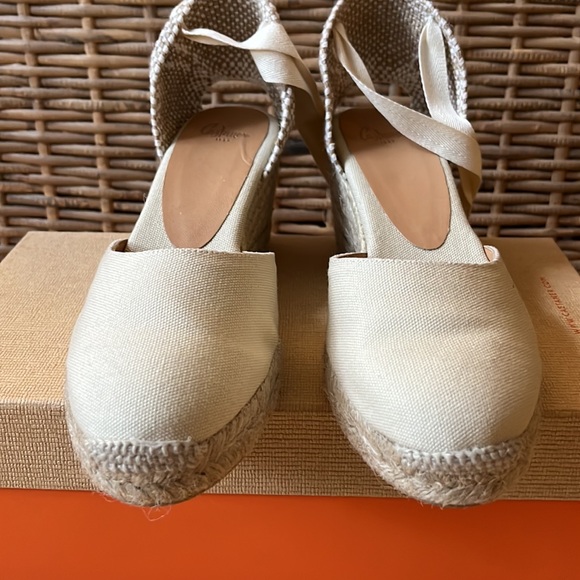 Castaner Carina Wedges - Ivory Canvas - Picture 6 of 7